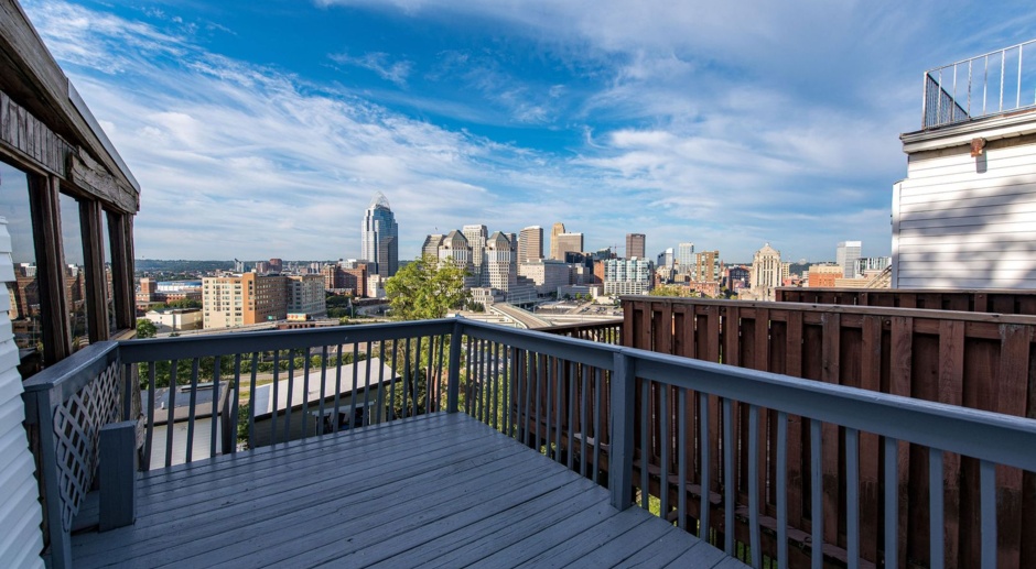 MT ADAMS - Stunning City/River View  from back deck of Cozy 2 bed townhome.