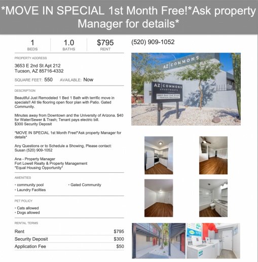*MOVE IN SPECIAL 1st Month Free!*Ask property Manager for details*